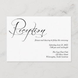 白黒ウェディングレセプション詳細カード エンクロージャーカード