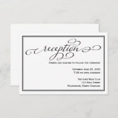 白黒ウェディングレセプション詳細カード エンクロージャーカード (正面/裏面)