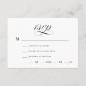 白黒ウェディング伝統的RSVPカード 出欠カード (裏面)