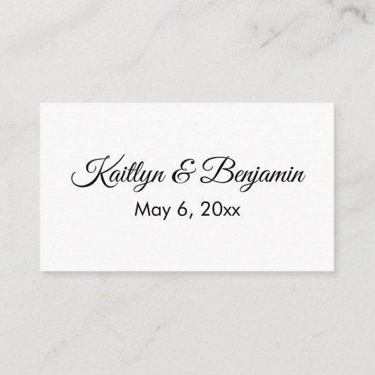 白黒ウェディングRSVPオンラインエレガントシンプル エンクロージャーカード (裏面)