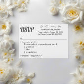 白黒ウェディングRSVP 出欠カード