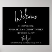 白黒ウェルカムエレガントミニマシンプルリスト ポスター (正面)