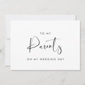 白黒ウエディングデイカードの両親に 招待状 (正面)