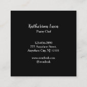 白黒ウォーターカラーカップケーキベーカリー スクエア名刺 (裏面)