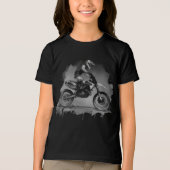 白黒ウォーターカラーダートバイク トライブレンドＴシャツ (正面)