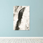 白黒ウォーターフォール詳細 キャンバスプリント (インサイチュ (ウッドフロア))