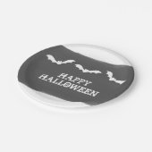 白黒ウォーター色こうもりハロウィーン ペーパープレート (アングル)