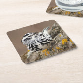 白黒ウォーブラードリンクコースター スクエアペーパーコースター (アングル)