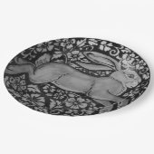 白黒ウサギデザイナー紙プレート ペーパープレート (アングル)