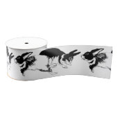 白黒ウサギ遊ズリボン グログランリボン (リール)