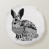 白黒ウサギ ラウンドクッション (裏面)