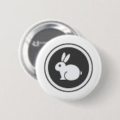 白黒ウサギ 缶バッジ (正面&裏面)