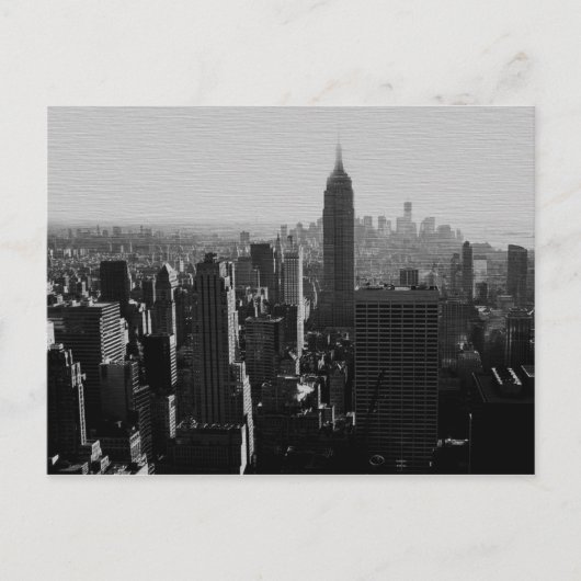 白黒ウッドエフェクトNYC ポストカード (正面)