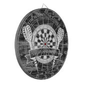 白黒ウッドファミリー名前をカスタムする結婚 ダーツボード (正面左)