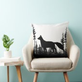 白黒ウッドランドパインフォレストキツネ クッション (椅子)