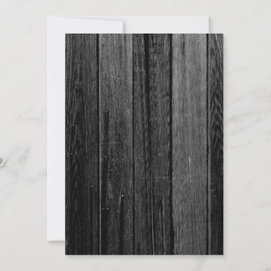 白黒ウッドBBQバースデーパーティー招待状 招待状 (裏面)