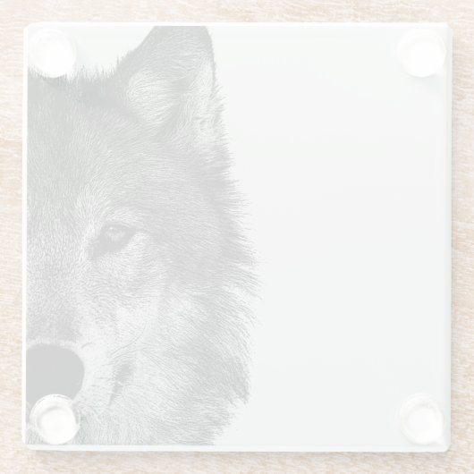 白黒ウルフアイアートワーク ガラスコースター (裏面)