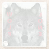 白黒ウルフアイアートワーク ガラスコースター (裏面)