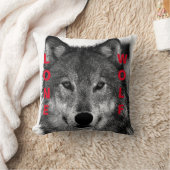 白黒ウルフアイアートワーク クッション (ブランケット)