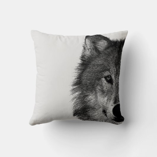 白黒ウルフアイアートワーク クッション (裏面)