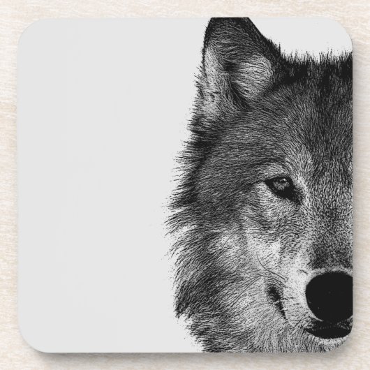 白黒ウルフアイアートワーク コースター (正面)