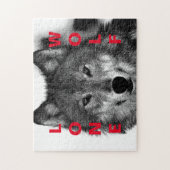 白黒ウルフアイアートワーク ジグソーパズル (縦)