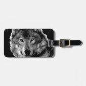 白黒ウルフアートワーク ラゲッジタグ (正面横)