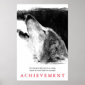 白黒ウルフユニークやる気を起こさせる ポスター (正面)