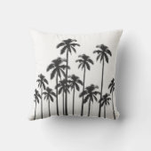 白黒エキゾチックな熱帯ヤシの木 クッション (裏面)