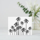 白黒エキゾチックな熱帯ヤシの木 ポストカード (スタンド正面)
