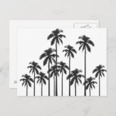 白黒エキゾチックな熱帯ヤシの木 ポストカード (正面/裏面)