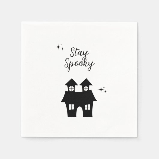 白黒エギー・グレンギー・ハロウィーンナプキン スタンダードカクテルナプキン (正面)