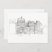 白黒エステティックシティスケッチはがき ポストカード (正面/裏面)