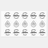 白黒エッセンシャル油スプレーボトルラベル ラベル (シート)