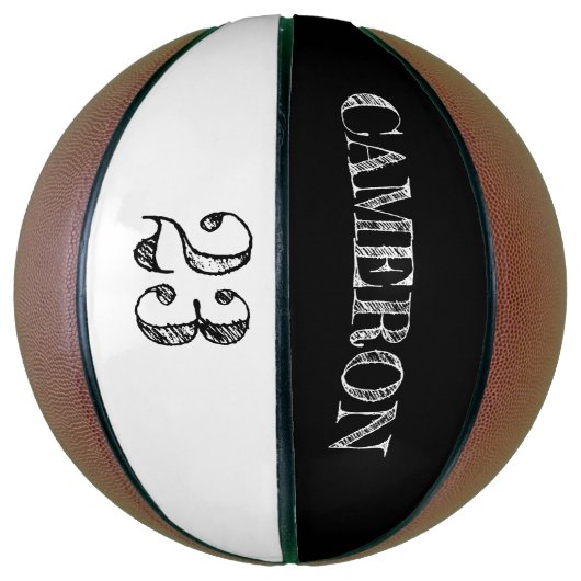 白黒エッチの書名前をカスタムする番号 バスケットボール (縦)