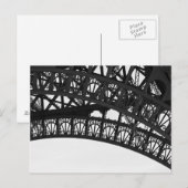 白黒エッフェルタワーアーチポストカード – パリ ポストカード (正面/裏面)