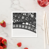 白黒エッフェルタワーアーチ紙ナプキンス スタンダードカクテルナプキン (インサイチュ)