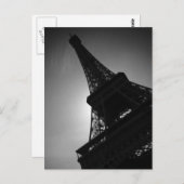 白黒エッフェルタワーシルエットインパリ ポストカード (正面/裏面)