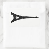 白黒エッフェルタワーステッカー 長方形シール (バッグ)