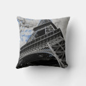 白黒エッフェルタワーパリトラベフランスのル クッション (裏面)