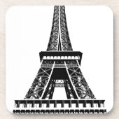 白黒エッフェルタワーパリフランスアートアートワーク コースター (正面)