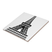 白黒エッフェルタワーパリフランスアートアートワーク タイル (側面)