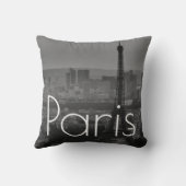 白黒エッフェルタワーパリフランストラベル クッション (裏面)