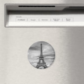 白黒エッフェルタワーパリフランス マグネット (インサイチュ (食洗機))