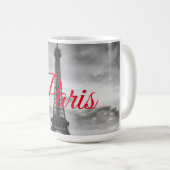 白黒エッフェルタワーパリヨーロッパトラベル コーヒーマグカップ (正面右)