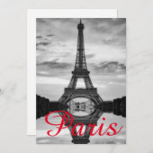 白黒エッフェルタワーパリラブシティトラベル シーズンカード (正面/裏面)