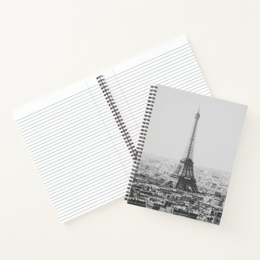 白黒エッフェルタワーパリ写真 ノートブック (内部)