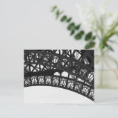 白黒エッフェルタワー写真はがき ポストカード (スタンド正面)