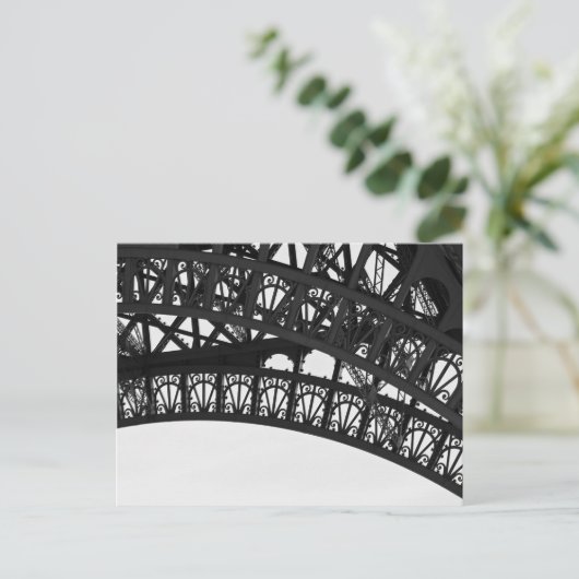 白黒エッフェルタワー写真はがき ポストカード (スタンド正面)
