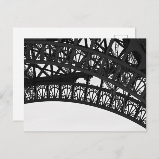 白黒エッフェルタワー写真はがき ポストカード (正面/裏面)